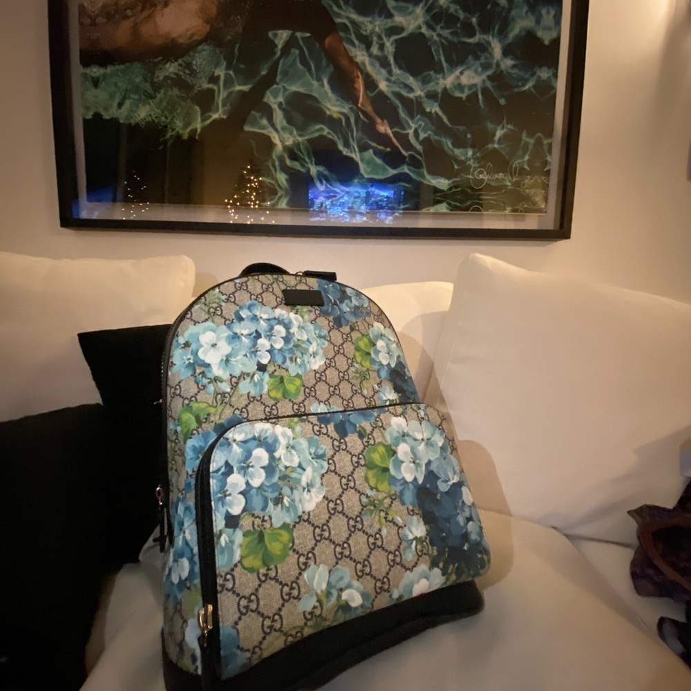 Gucci Blooms Backpack GG Supreme Blue - Picture 4 of 4